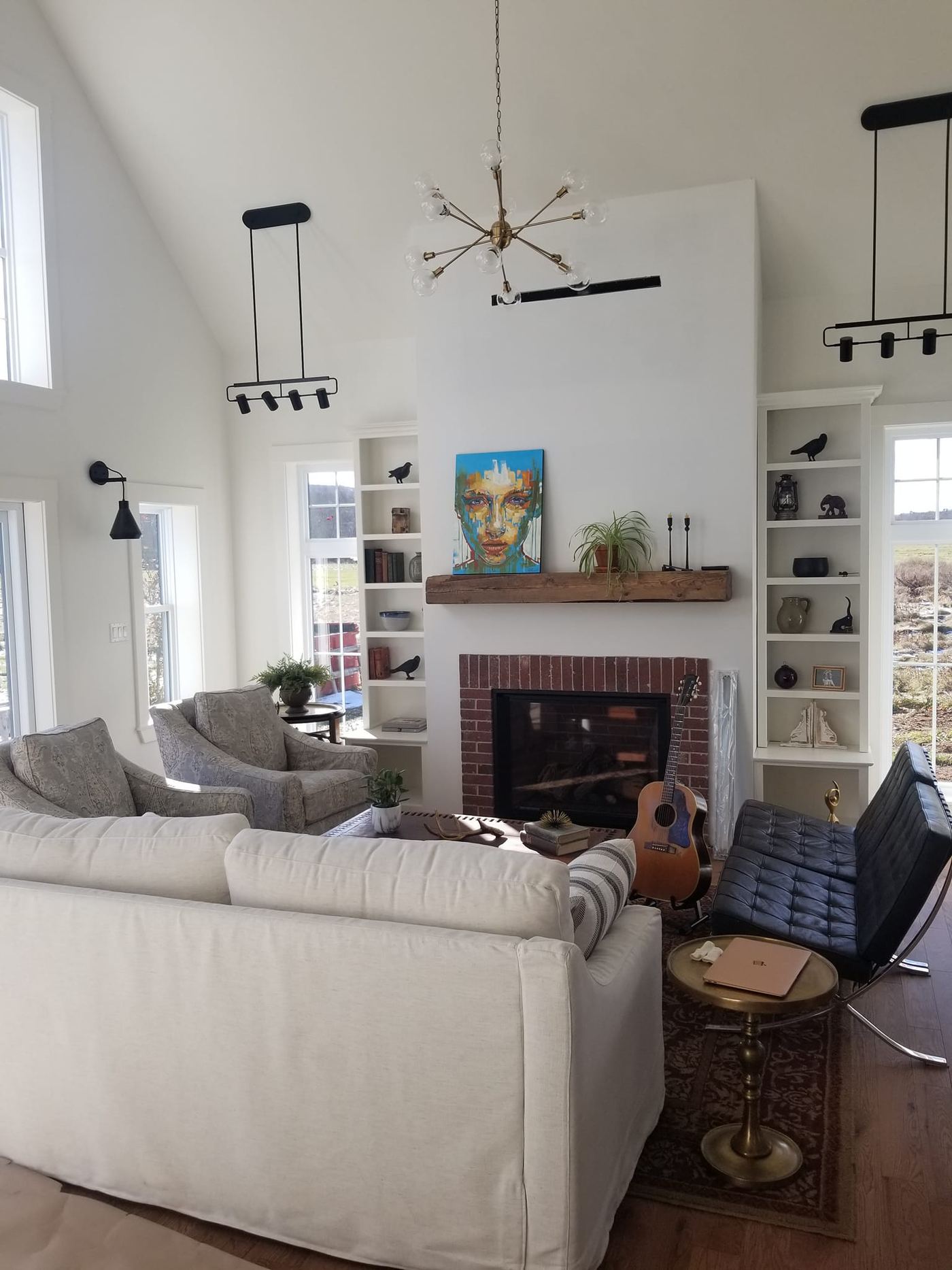 Halifax living room with custom built-ins painted by Stewart & Co.